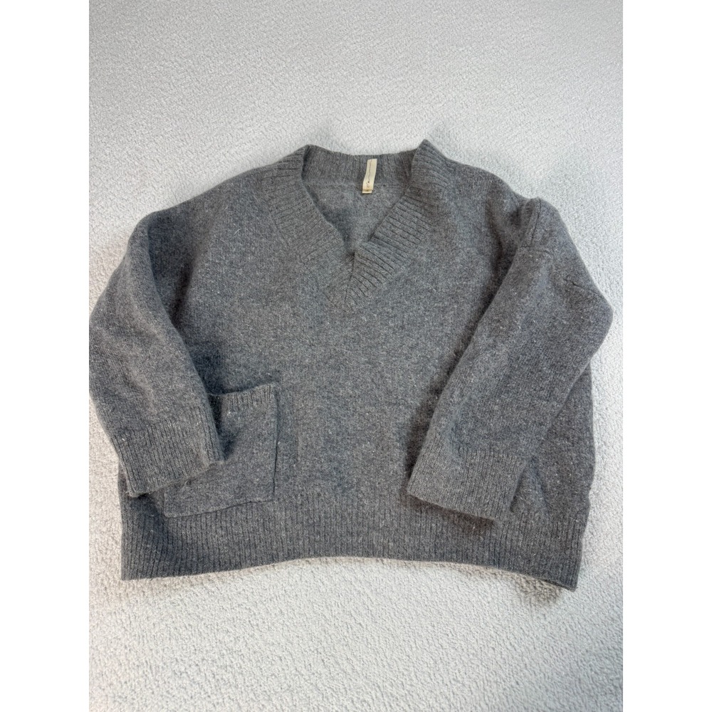 Nap Lounge Wear Womens Wool Blend Long Sleeve Pullover Gray Sweater One Size‎